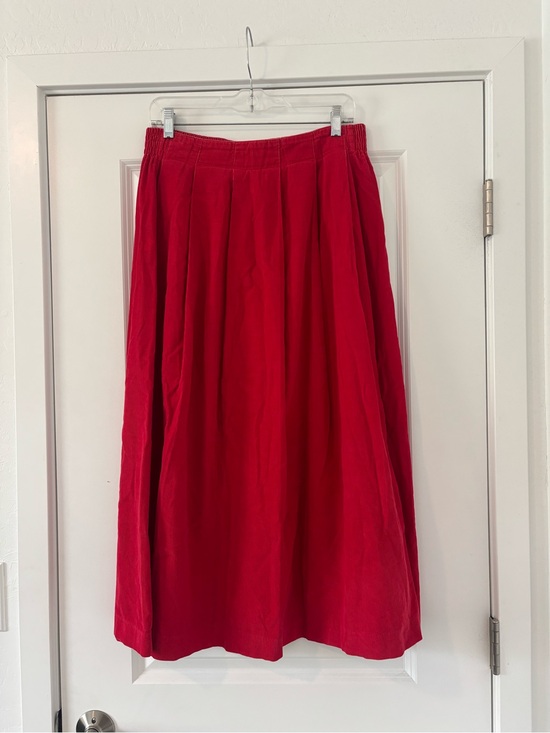 Talbots Dresses & Skirts - Vintage Talbots Red A-line Pleated Corduroy Midi Skirt
